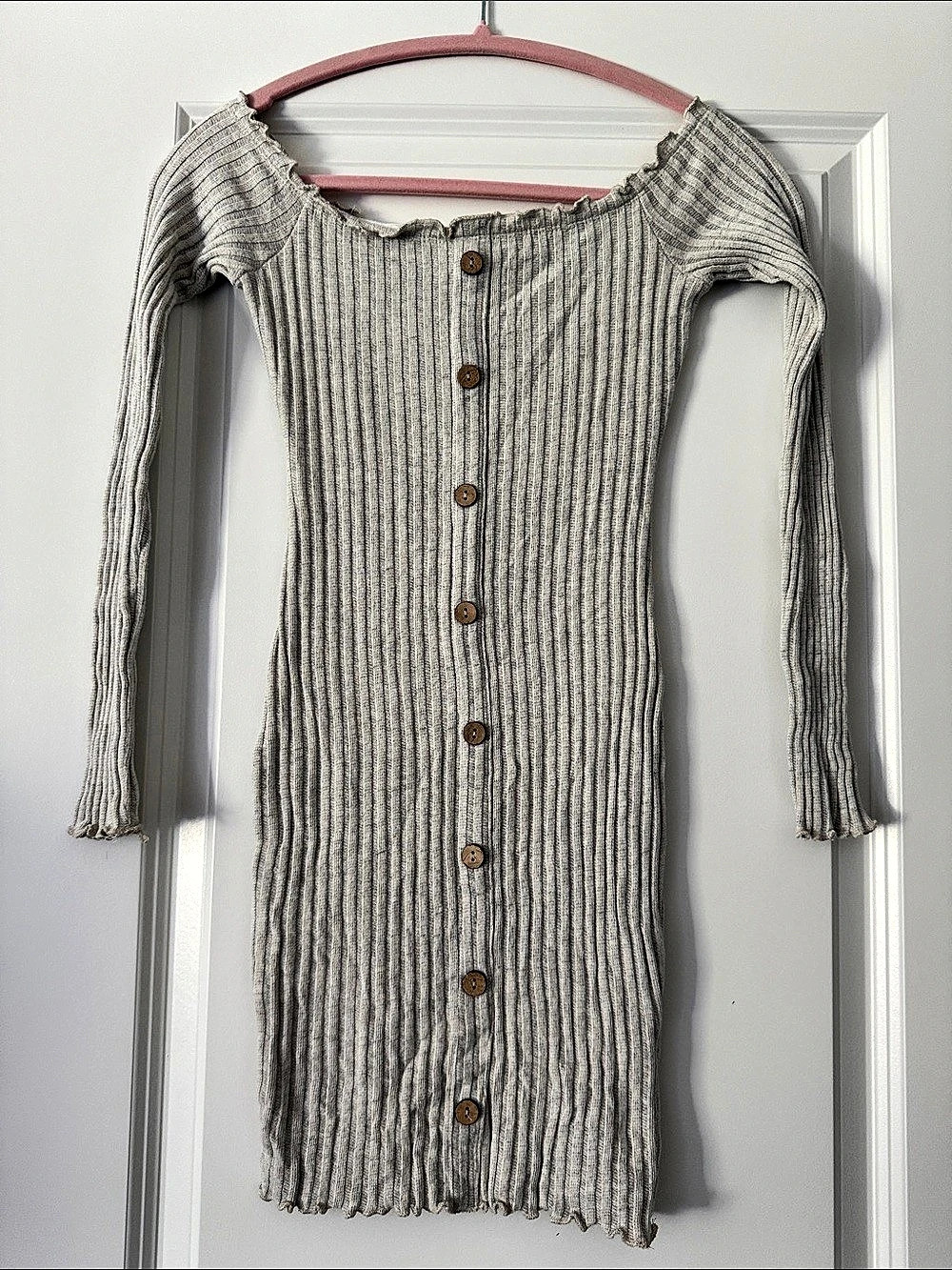 Fashion Nova Jacklyn Off Shoulder Mini Dress in Gray